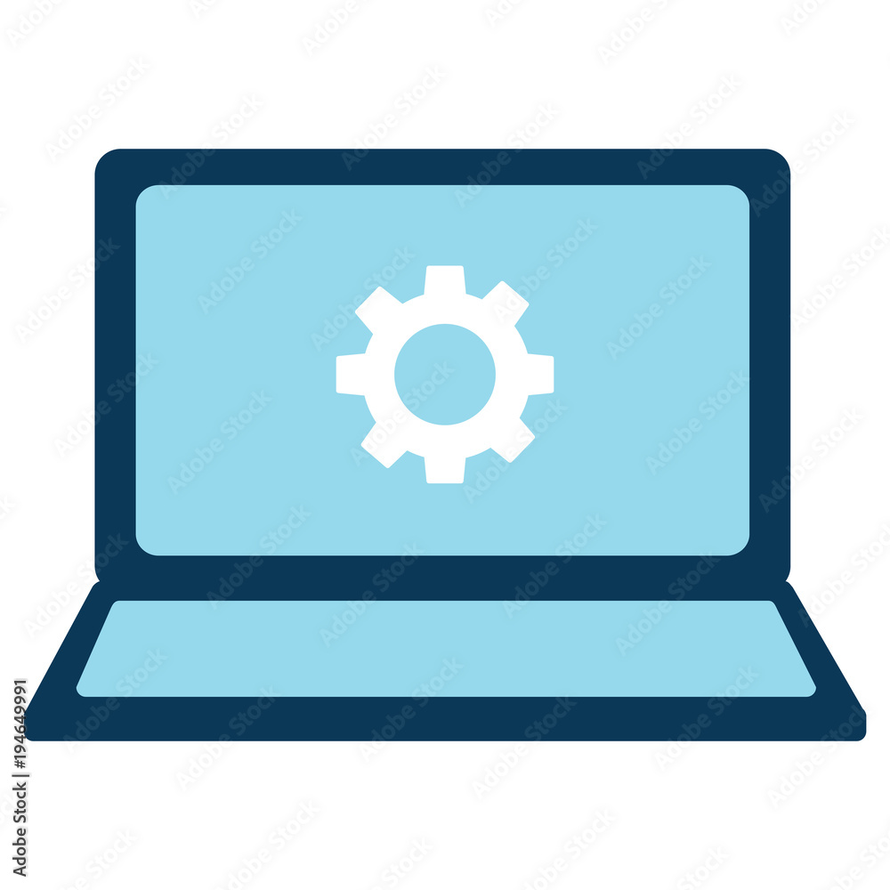laptop with gear on screen computer icon image vector illustration design laptop with gear on screen computer icon image vector illustration design