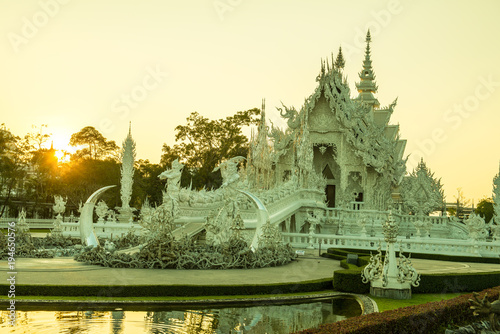 Rong Khun temple in Chiang Rai province photo