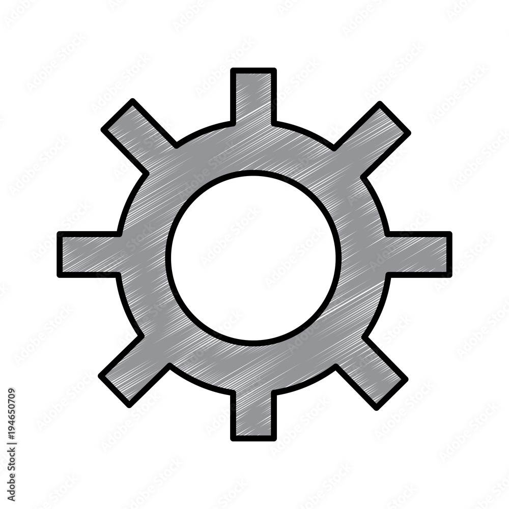 technology gear mechanism cog wheel vector illustration drawing design