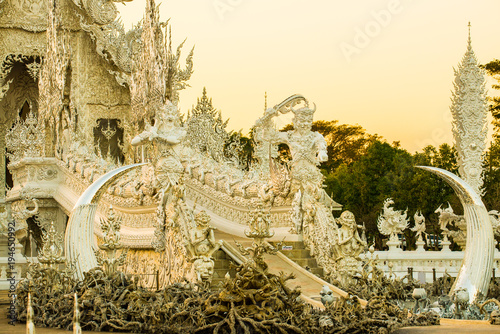 Rong Khun temple in Chiang Rai province photo