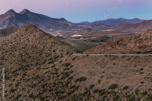 Landscape from the viewpoint of the Amatista. Natural Park of Cabo de Gata. Spain.