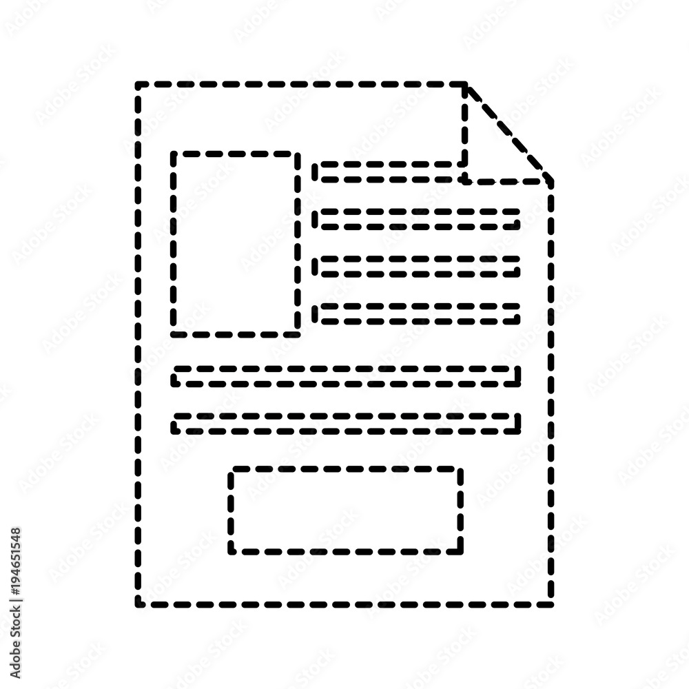 document sheet digital work paper vector illustration dotted line design document sheet digital work paper vector illustration dotted line design