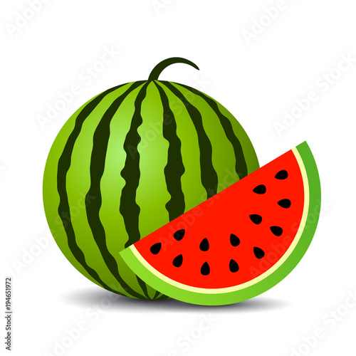 Red ripe watermelon vector icon
