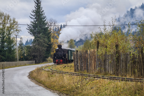Europe, Romania. Moldovita, old steam train. photo