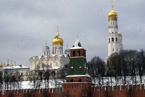 Moscow Kremlin. Color winter photo.