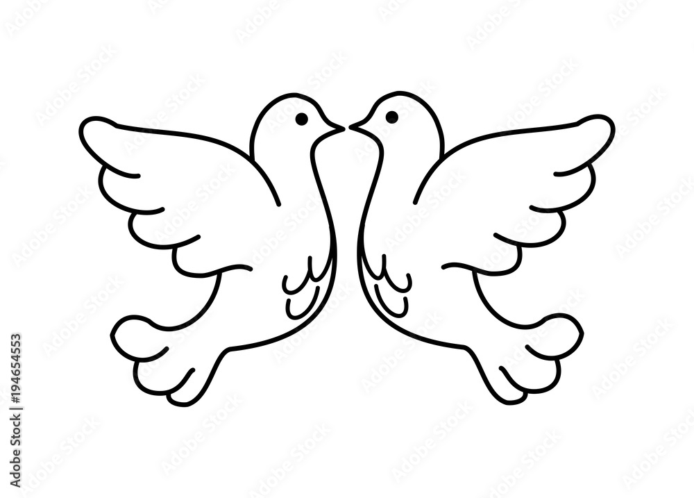 Two pidgeons vector icon Two pidgeons vector icon