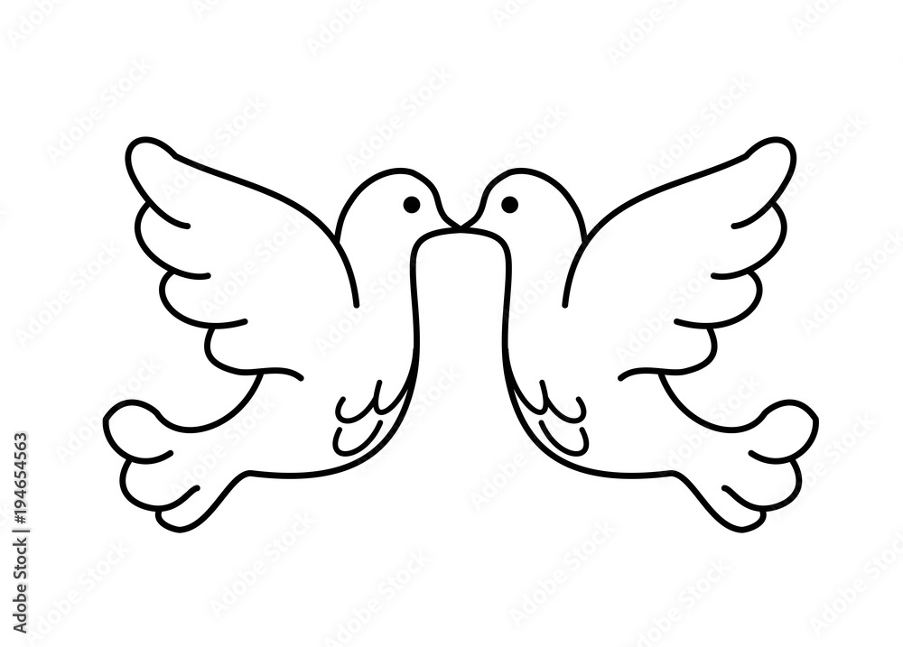 Two pidgeons vector icon