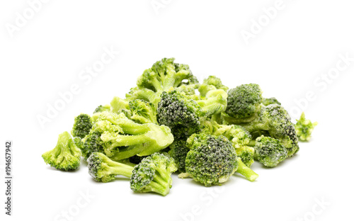 Frozen Broccoli Isolated on a White Background