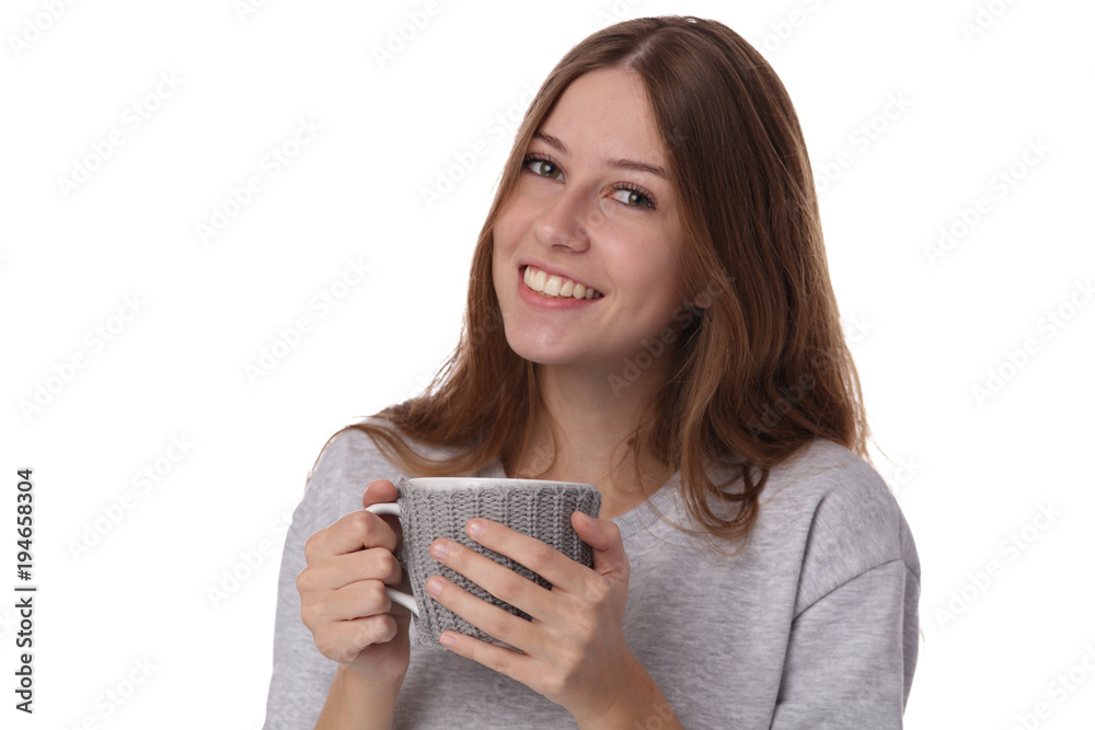 Portrait of happy smiling teenage girl student isolated od white backgroud Portrait of happy smiling teenage girl student isolated od white backgroud