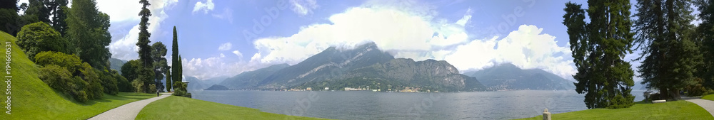 Panorama from Bellagio in Como lake