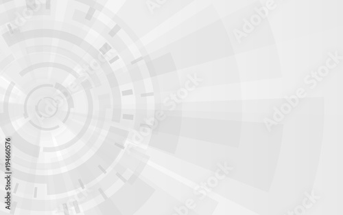 Gray technology background. Gears and futuristic elements. Abstract gradient shapes. Modern design template. Vector illustration