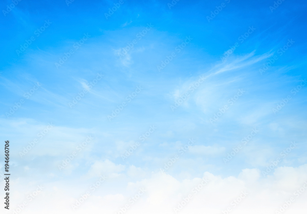 International day of clean air for blue skies concept: Abstract white cloud and blue sky in sunny day texture background - obrazy, fototapety, plakaty 