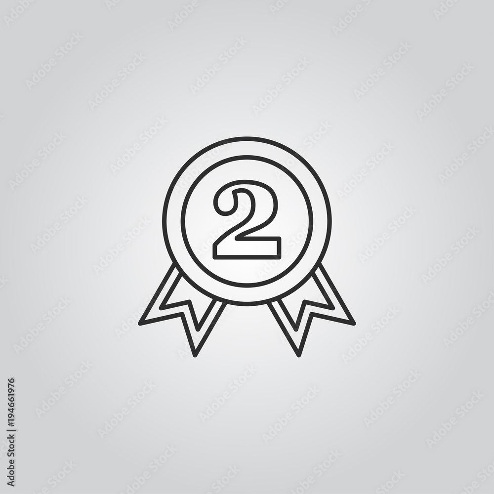 2nd place. silver medal vector icon 2nd place. silver medal vector icon