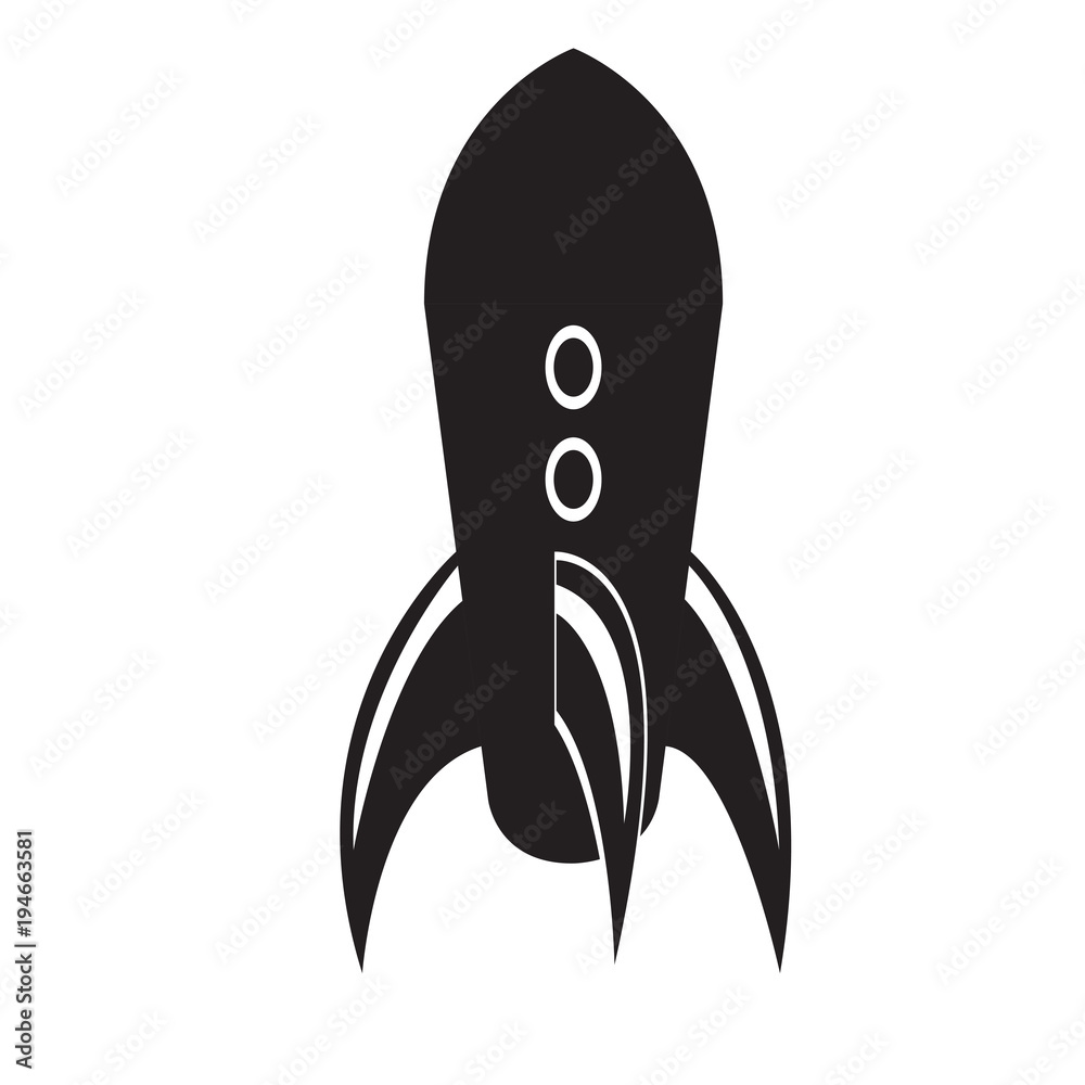 Isolated rocket ship toy icon