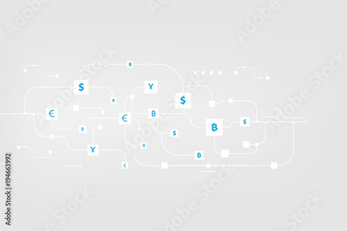 Money transfer. Global Currency. Stock Exchange. Stock vector illustration.