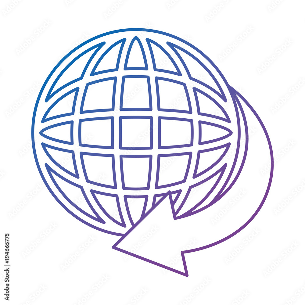 sphere planet with arrow around vector illustration design sphere planet with arrow around vector illustration design