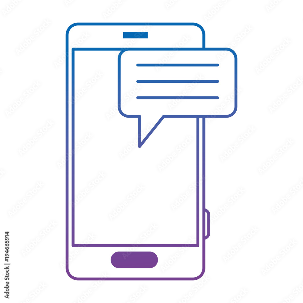 smartphone device with speech bubble vector illustration design smartphone device with speech bubble vector illustration design