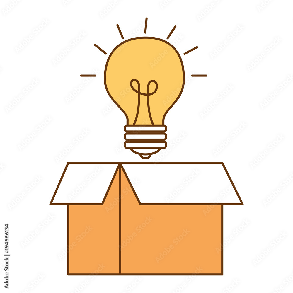 box packing with bulb vector illustration design box packing with bulb vector illustration design