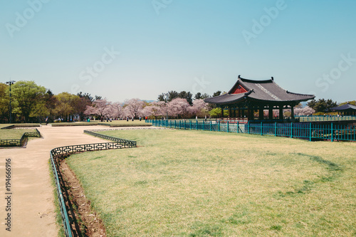 Korean heritage site Anapji Pond at Gyeongju, Korea photo