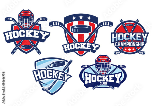 hockey badge design set