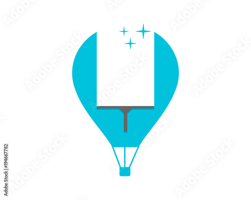 cleaner wiper blue air balloon image vector icon