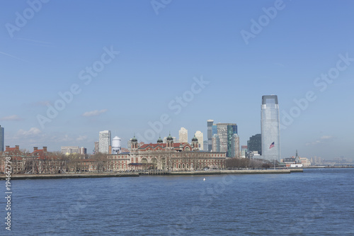 View of Ellis Island, New Jersey, USA.