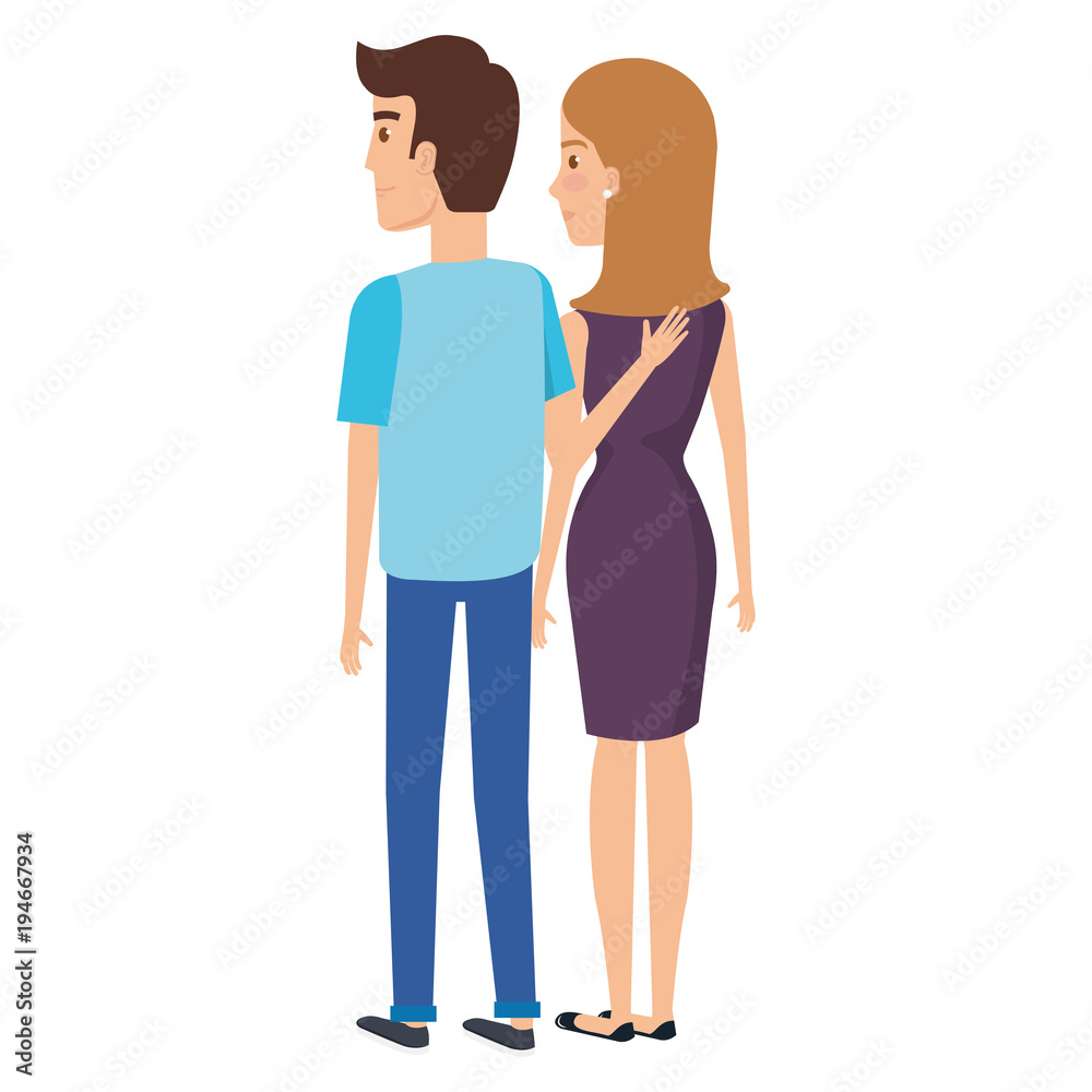 couple lovers avatars characters vector illustration design couple lovers avatars characters vector illustration design