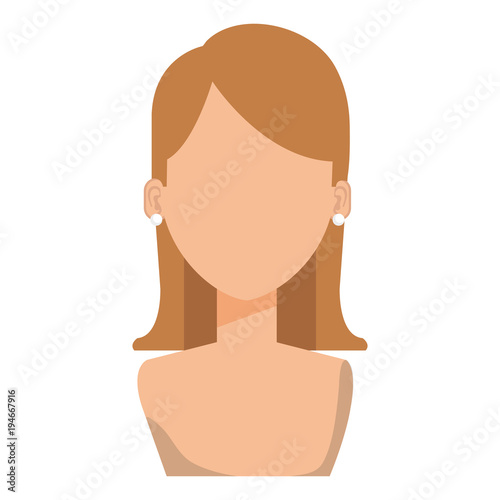 beautiful and young woman shirtless character vector illustration design