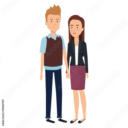 Wallpaper Mural couple lovers avatars characters vector illustration design Torontodigital.ca