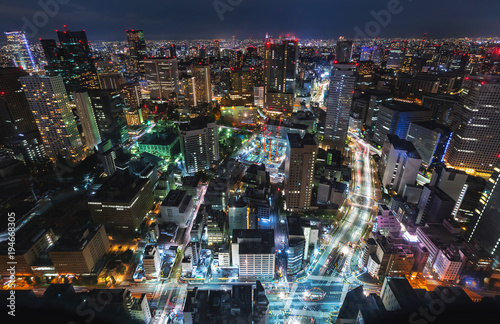 Aerial view of the Tokyo cityscape at night © Tierney