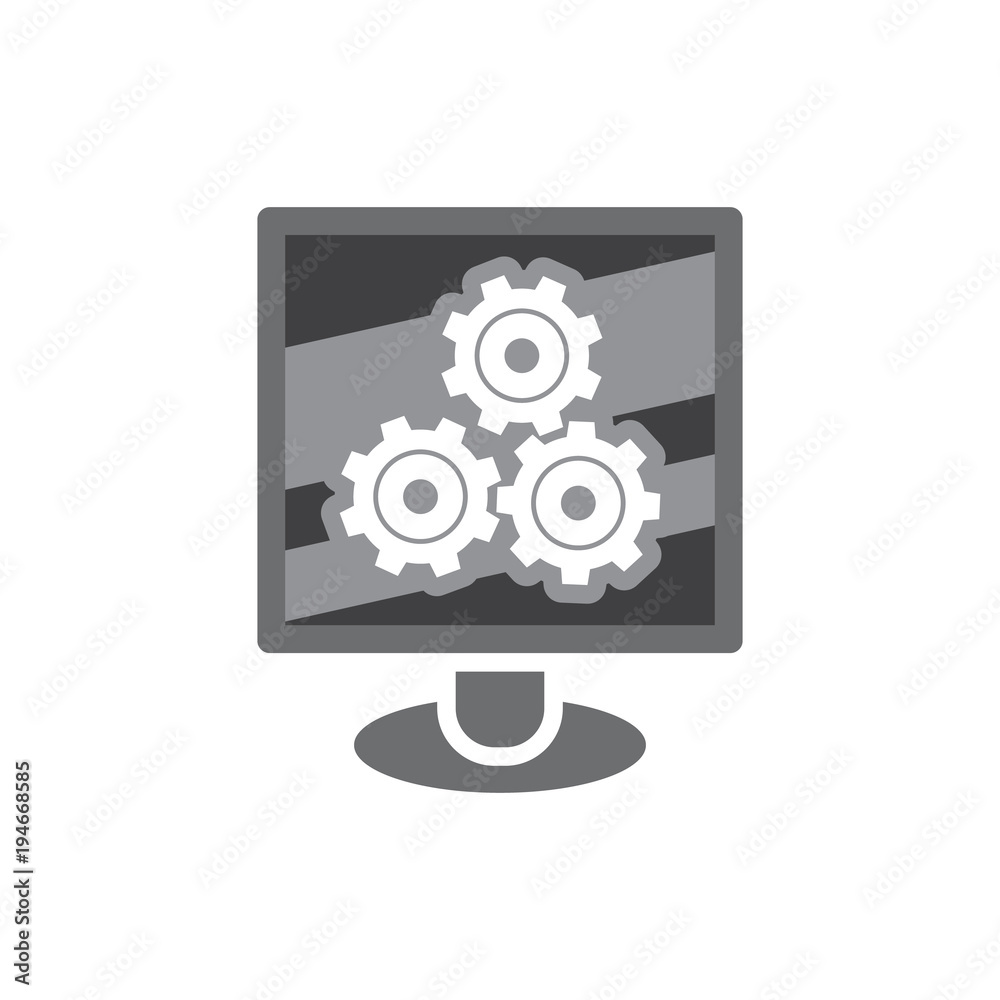 Gear Computer Logo icon Design Gear Computer Logo icon Design