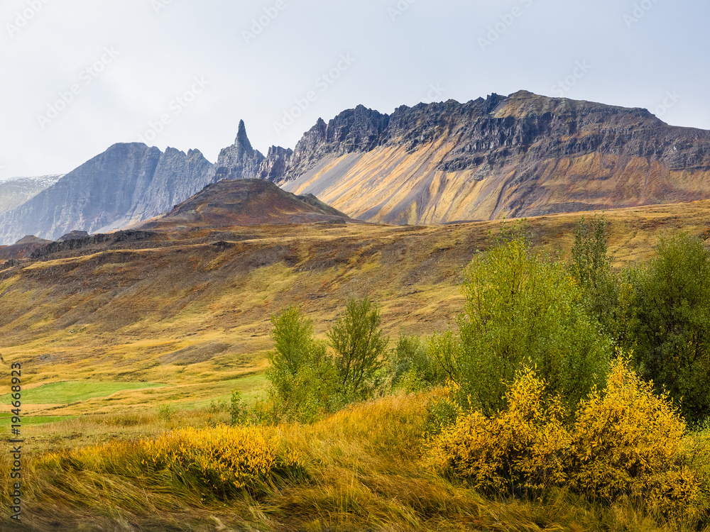 Jagged Peaks in Icelandic Landscape