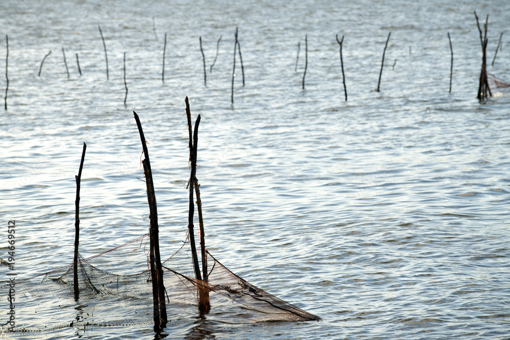 The fishery in a lake in the country, Thailand The fishery in a lake in the country, Thailand