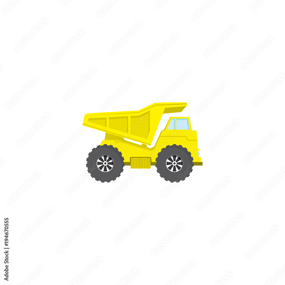 yellow truck vector icon