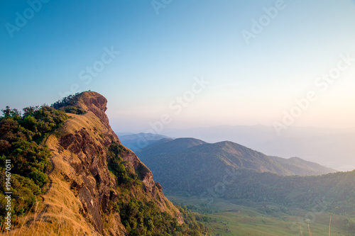 amazing view clear sky on the top mountain, only adventure traveler can see this view  © chayakorn