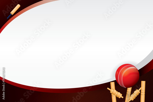 Vector of cricket poster or banner design with cricket ball hitting the wicket stumps.