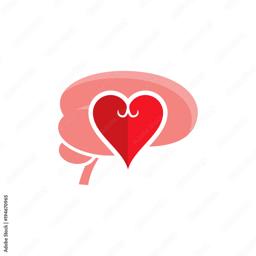 Love Brain Logo Icon Design