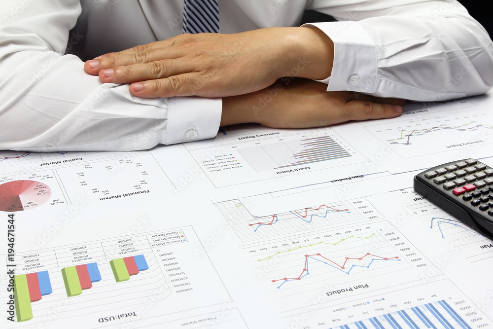 Businessman doing Summary report order plan finance . Businessman doing Summary report order plan finance .