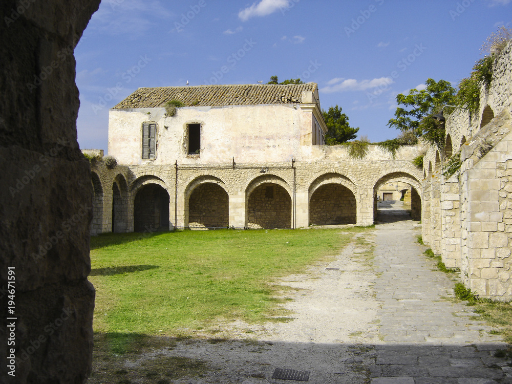 interior court of an ancient monastery