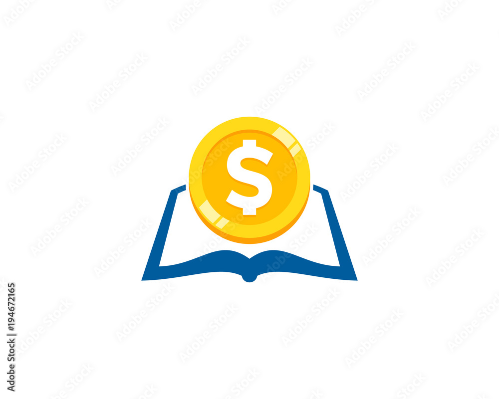 Book Coin Icon Logo Design Element Book Coin Icon Logo Design Element