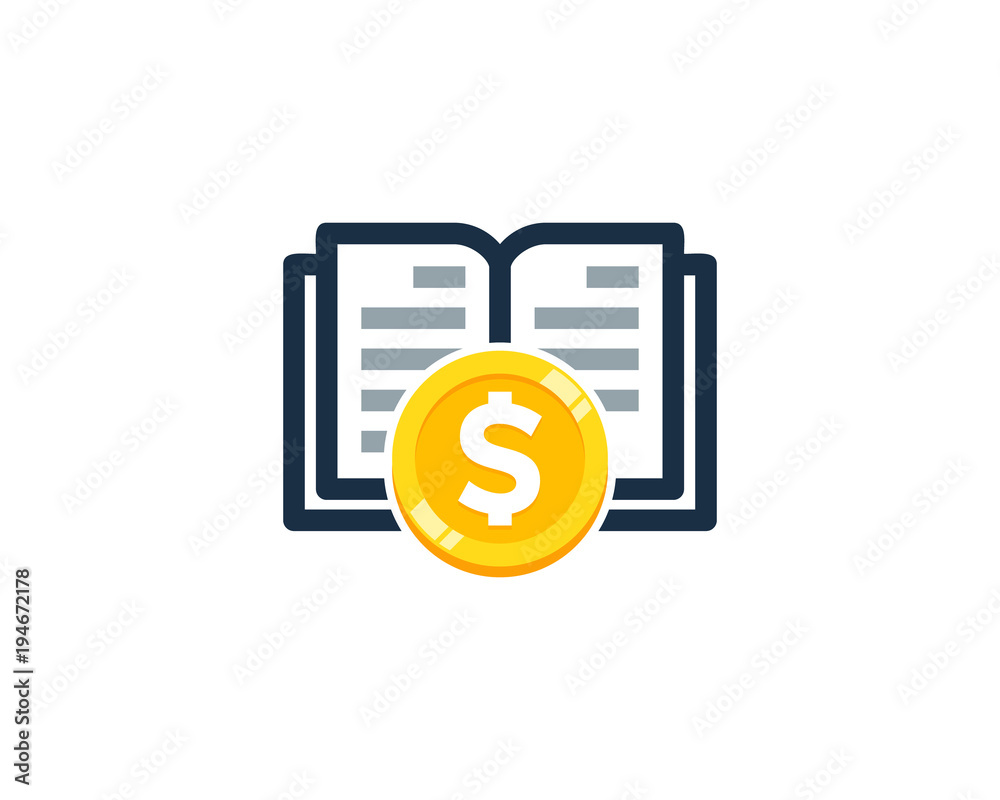 Book Coin Icon Logo Design Element Book Coin Icon Logo Design Element