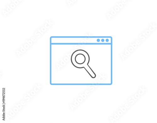 Web Site, webpage research, web search icon