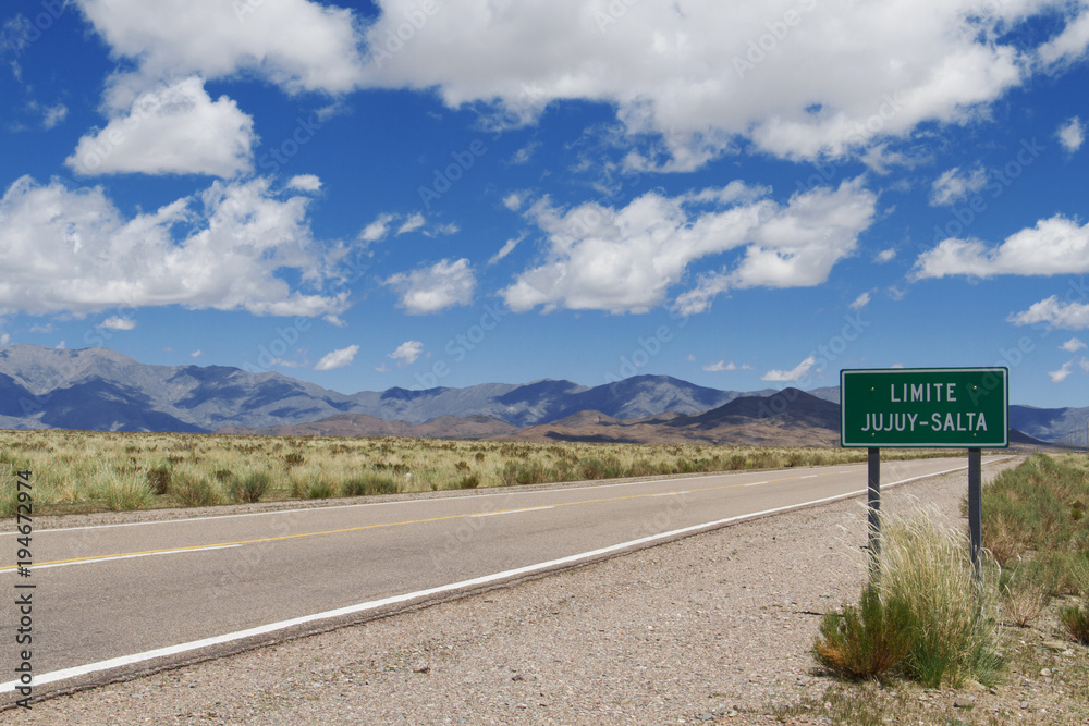 Road sign plate in Argentina.