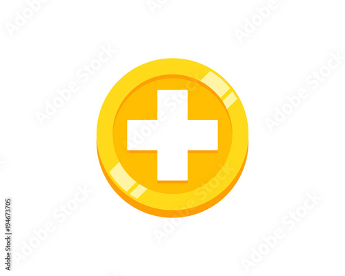 Medical Coin Icon Logo Design Element