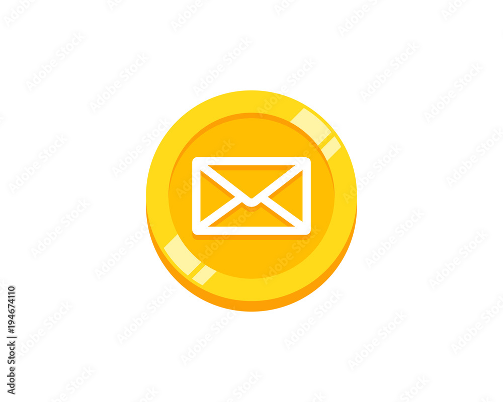 Coin Mail Icon Logo Design Element Coin Mail Icon Logo Design Element