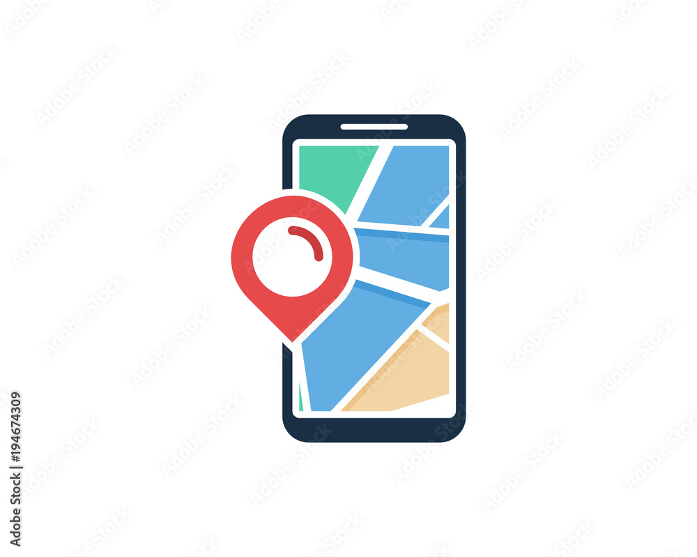 Mobile Phone Map Icon Logo Design Element Stock Vector | Adobe Stock mobile-phone-map-icon-logo-design-element-stock-vector-adobe-stock