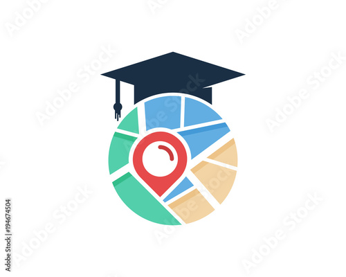 School Map Icon Logo Design Element