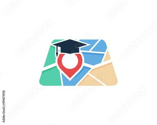 Map Education Icon Logo Design Element