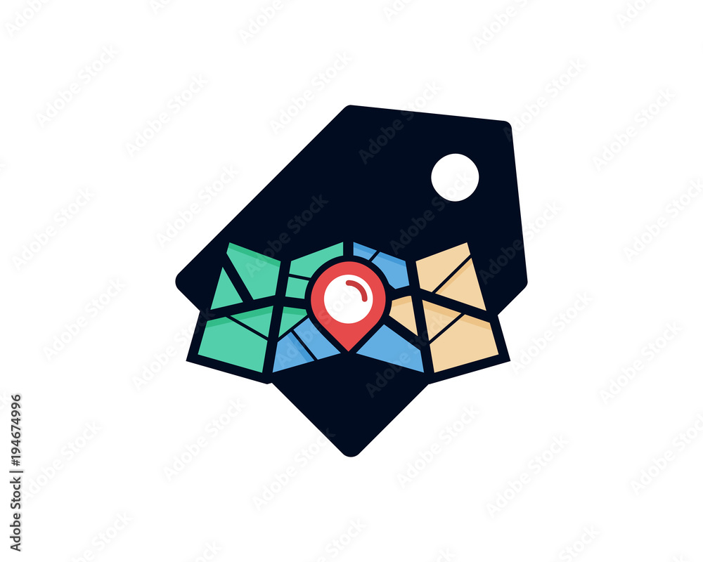 Map Label Icon Logo Design Element