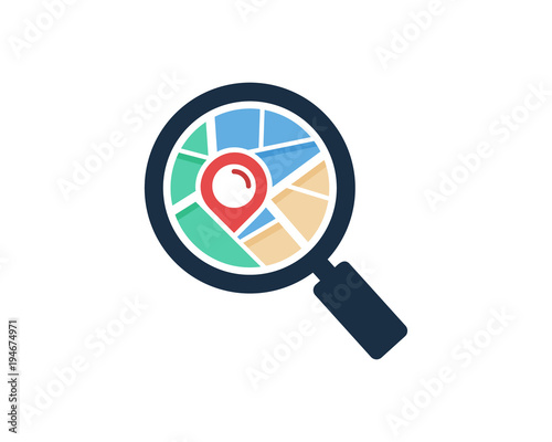 Find Map Icon Logo Design Element